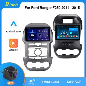 Android 11 Автомагнитола для Ford Ranger F250 2011-2015 Мультимедийный плеер Видео 8G + 128G Carplay Стерео IPS Экран 4G WIFI Авторадио 0
