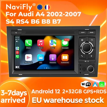 Android 12 стерео автомагнитола для AUDI A4 S4 B6 B7 RS4 8E 8H 8F B9 Seat Exeo 2002 - 2008 Авторадио Мультимедиа GPS CarPlay Auto