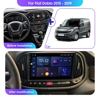 Android Авто Авто Радио для Fiat Doblo 2015 2016 2017 2018 2019 Мультимедиа Авторадио 2K AI Voice Беспроводной видеоплеер CarPlay 1