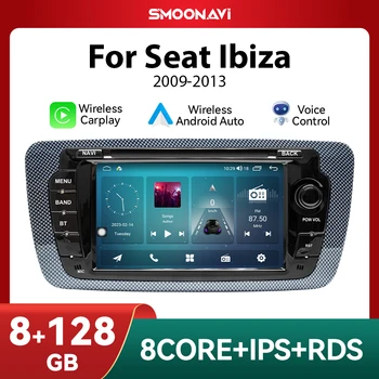 Android12 Wireless Carplay 128GB Авто Радио Навигация Для Seat Ibiza 6J MK4 SportCoupe Ecomotive Cupra 2009-2013 GPS DSP 4G Wifi