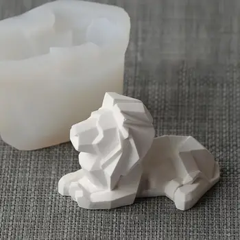Art Силиконовый 3D лев Трафарет Свеча Форма Силиконовая форма Гаджет для кухни 2