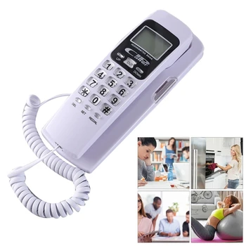 B666 Мини-проводной телефон с регулируемыми мелодиями звонка и повторным набором номера на ЖК-дисплее для пожилых людей и детей 2