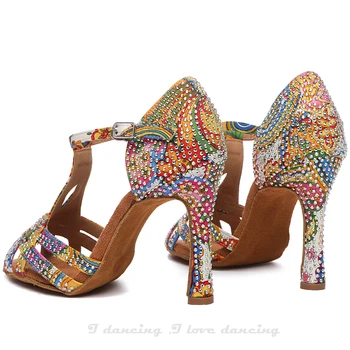 Ballrrom Женская танцевальная обувь Джазовая обувь для танцев Вальс Танцевальная обувь Свадебная обувь Высокие каблуки 2023 Красный JuseDanc 1