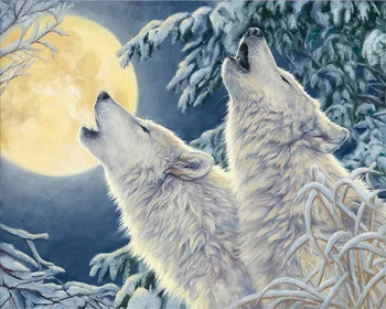 Beibehang Пользовательские обои волк тотем лунный свет под белым волком фреска фон стена гостиная спальня телевизор фотообои