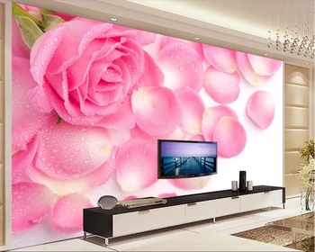 Beibehang Пользовательские обои красивые HD лепестки роз гостиная телевизор фон стены украшения дома фон фрески 3d обои