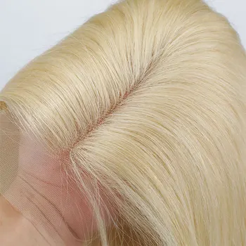 Bombshell Бесклеевой синтетический кружевной передний парик предварительно ощипанный 613 Блондинка Прям Высокое Качество Термостойкое Волокно Женские Повседневные Парики