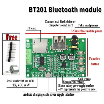 BT201 Двухрежимный 5.0 Bluetooth Аудио без потерь Усилитель мощности Плата Модуль Tf Карта U Диск Ble Spp Последовательный порт Прозрачный Trans