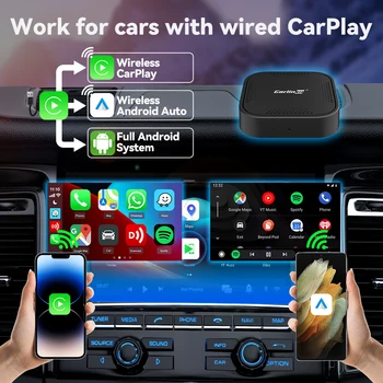 CarlinKit CarPlay Ai Box Activator Wireless Android Auto & Apple CarPlay Android 11 QCM2290 для Youtube Netflix Toyota Audi Benz 1