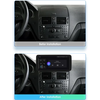 Carplay 4G 10.33'' 8+256G 2din Android Автомагнитола для Mercedes Benz C-Class W204 S204 2008 2009 2010 NTG 4.0 Мультимедийный видео DSP 3
