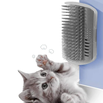 Cat Self Groomer Настенная угловая массажная щетка для расчески Medium Soft для кошачьей морды Когтеточка для меха Pet