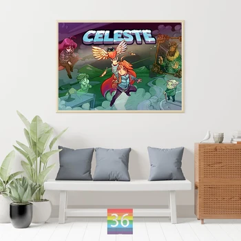 Celeste Плакат Печать на холсте Приключенческие игры Celeste Настенное украшение Игровой плакат Игровой подарок Детская комната Эстетический декор 1