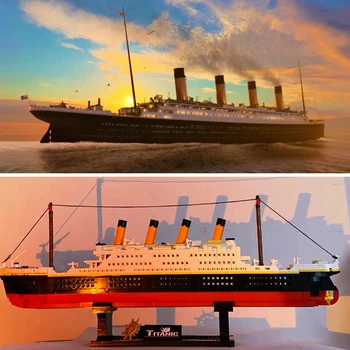 City RMS Титаник Круизный лайнер Мини Строительные блоки Фигурки Лодка Океанский лайнер Модель Микро Кирпичи Игрушки Для Ребенка Подарки На День Рождения MOC