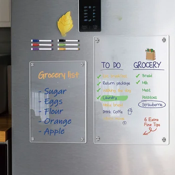Clear Dry Erase Board Магнит Календарь Подвесной холодильник Магнитный холодильник Акриловая белая стена 1