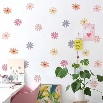 Daisy Цветочные наклейки на стену Детская комната Виниловая наклейка на стену Дети Baby Peel and Stick Девочки Интерьер комнаты Домашний декор