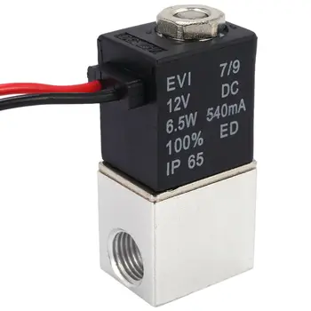 DC12V Электромагнитный клапан 1/4 дюйма 2-ходовые нормально закрытые пневматические клапаны прямого действия для воды, воздуха, газа 5