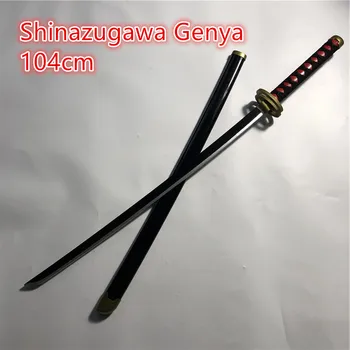 Demon Slayer:Kimetsu No Yaiba Shinazugawa Genya меч Игуро Обанай косплей Бутафорское оружие Uzui Tengen 1:1 Props Knife 104см 0