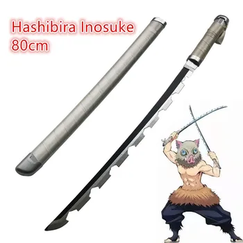 Demon Slayer:Kimetsu No Yaiba Shinazugawa Genya меч Игуро Обанай косплей Бутафорское оружие Uzui Tengen 1:1 Props Knife 104см 1