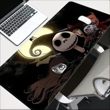 Disney Jack Skellington Nightmare Mousepad Custom Skin Натуральный каучуковый игровой коврик для мыши Размер стола для игры Клавиатура для геймера 4