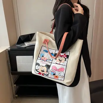 Disney милый Микки Минни Маус леди холст мессенджер сумка через плечо мультяшная модная сумка женская сумка-мессенджер шопинг 0