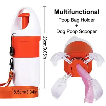  Dog Poop Claw Портативный ковш для какашек для двора Ручной складной ковш для какашек с дозатором для мешков Medium Dogs Poop Grabber 5