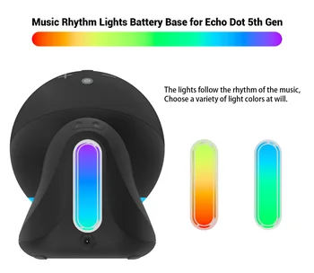 Echo Dot 5-го поколения Батарея Base Music Rhythm Lights ED5 10000 мАч Портативное зарядное устройство Power Bank для док-станции Alexa Speaker 2