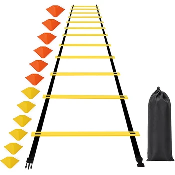 ELOS-Набор лестниц для тренировок на ловкость 20 футов 12 шагов Треугольник Логотип Диск Для Детских и Юношеских Футбольных Тренировок