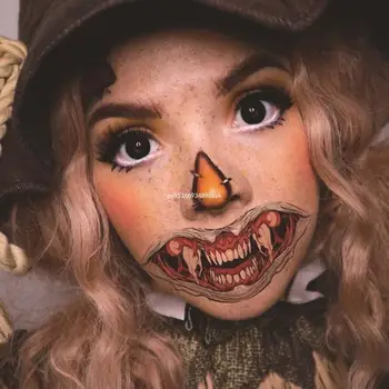 Face MouthTattoo для косплей-вечеринок Страшные наклейки для лица Хэллоуин Розыгрыш Реквизит Дропшиппинг 4