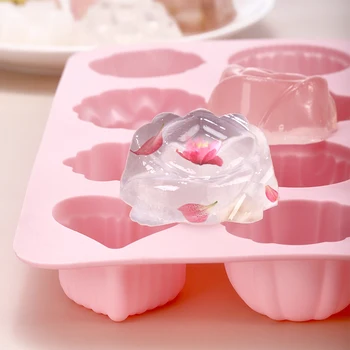 FAIS DU Желейный пудинг Форма для выпечки Цветок Шоколад Силиконовая форма Помадка 3D Кекс Форма для выпечки Украшение торта Роза Ледяной Кубик Лоток 2