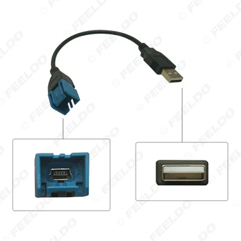 FEELDO Автомобильный аудиовход Медиа Данные Провод 2.0 USB На Mini USB Порт Кабель Адаптер Для Nissan Ford Series USB AUX Transfer 1