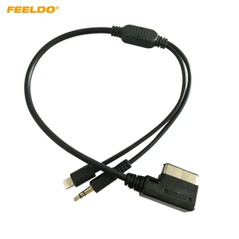 FEELDO Автомобильный интерфейс AMI / MDI к 3,5 мм Штекерный аудио AUX + Lightning Jack Только кабель-адаптер для зарядки для Audi / Volkswagen