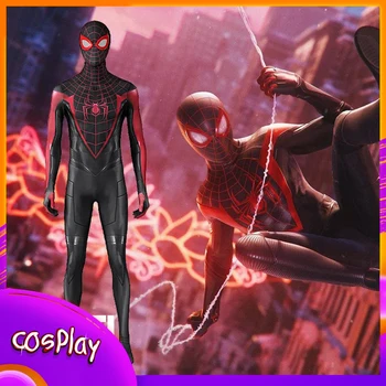 Game PS5 Spider Man 2 Косплей Костюм Майлз Моралес Супергерой Комбинезон Хэллоуин Comic-Con Реквизит Боди Дети Взрослый X-Mas Подарок