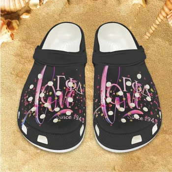 Gamma Phi Delta Уникальные сандалии с принтом любви Модные противоскользящие легкие женские тапочки Дышащая повседневная обувь на плоской подошве