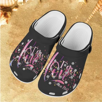 Gamma Phi Delta Уникальные сандалии с принтом любви Модные противоскользящие легкие женские тапочки Дышащая повседневная обувь на плоской подошве 1