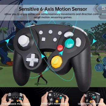 GC Gamecube Совместим с беспроводным контроллером Nintendo для Switch/Lite Геймпад для ПК Джойстик для Steam Для Andriod / IOS 4