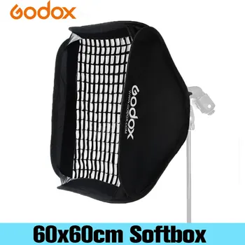 Godox 60x60 см софтбокс + сотовая сетка коробка для фотостудии Flash fit Диффузор Отражатель Bowens с видео для цифровых зеркальных камер