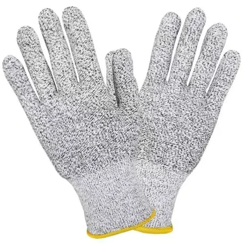 Grade 5 Перчатки из хлопчатобумажной пряжи с защитой от порезов HPPE Защита рук Кухонные строительные площадки Садовые рабочие перчатки