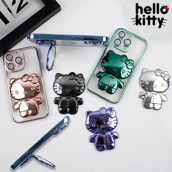 Hello Kitty Держатель для мобильного телефона, симпатичный складной кронштейн, ручка для телефона, поддержка, аниме, портативное зеркало для макияжа для Iphone, Huawei, Samsung