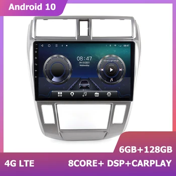 HIRIOT 10-дюймовое мультимедийное стерео авто радио для Honda City 2008-2013 Android 11 Sat Navi 6+128G carplay 1280 * 720 DSP 2Din 8core 0