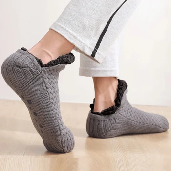Home Тапочки Женская зимняя напольная обувь Носки для помещений Обувь Теплая шерстяная женская плюшевая мягкая удобная зимняя обувь Pantoffels 0