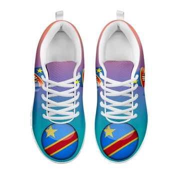 INSTANTARTS Градиентная обувь для женщин Флаг Конго Печать Весна Лето Комфорт Обувь На плоской Подошве Белый Бренд Модные Кроссовки Zapatos 4