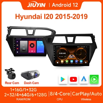 JIUYIN 6G 128G Android 12 Автомагнитола для Hyundai I20 LHD 2015 2016 2017 2018 Стерео GPS Carplay Авто Мультимедийный плеер 2Din DVD