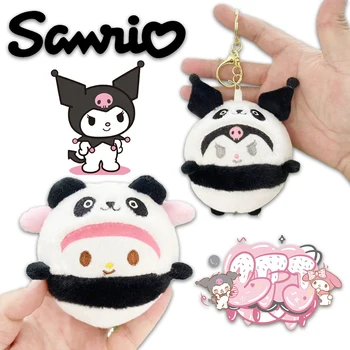 Kawaii Sanrio Kuromi Panda Ball Плюшевый аниме косплей Panda Melody Cinnamoroll Брелки Симпатичный рюкзак Подвеска Кулон Подарок на день рождения