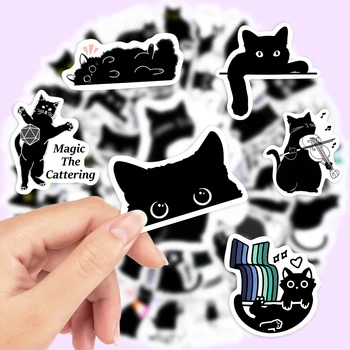 Kawaii Милая черная кошка Тема Наклейки Украшение Самоклеящиеся наклейки для скрапбукинга Водонепроницаемый ПВХ Ноутбук Телефон Багаж 2