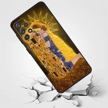 Kiss by Gustav Klimt Desig Черный чехол для телефона Samsung Galaxy A51 A71 A41 A31 A21S A50 A70 A40 A30 A20E A10 Note 20 Ultra 10 9 3