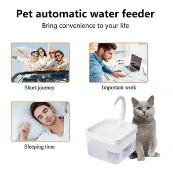 L Автоматический фонтанчик для воды для кошек с краном Диспенсер для воды Поилка Кормушка для домашних животных с USB-водяным насосом и фильтром Хлопок 5