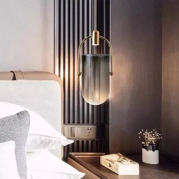 LED постмодернистский стеклянный подвесной светильник скандинавский креативный модельный номер отель прикроватная лампа ресторан бар персонализированное ведро люстра