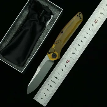 LEMIFSHE Новый складной нож BM9400 Прозрачная ручка PEA D2 Mark S30V Лезвие на открытом воздухе Кемпинг Охота Кухня для выживания EDC Tool