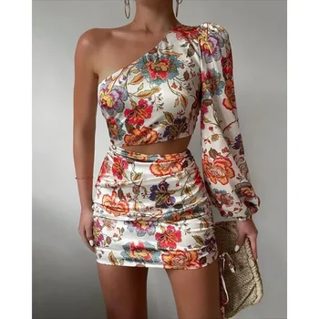 Lksk лето новое женское узкое платье сексуальная мода платье с плечами крутая юбка с длинным рукавом юбка для бедра 1