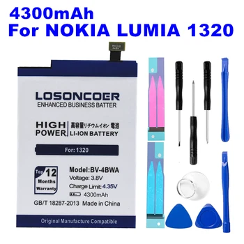 LOSONCOER 4300 мАч BV-4BWA / BV 4BWA / BV4BWA 3,8 В постоянного тока Сменный литий-полимерный аккумулятор для батареи Nokia Lumia 1320