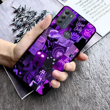 Love Purple Эстетичный чехол для телефона для Moto G84 G22 G32 G42 G52 G62 G53 G72 G60 G60S G100 G10 G20 G30 G13 G50 G 5G Pure 2